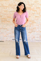 Born and Raised V-Neck Ribbed Top Tops Ave Shops- Tilden Co.