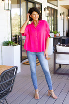 Bounding Beauty Button Down Blouse Womens Ave Shops- Tilden Co.