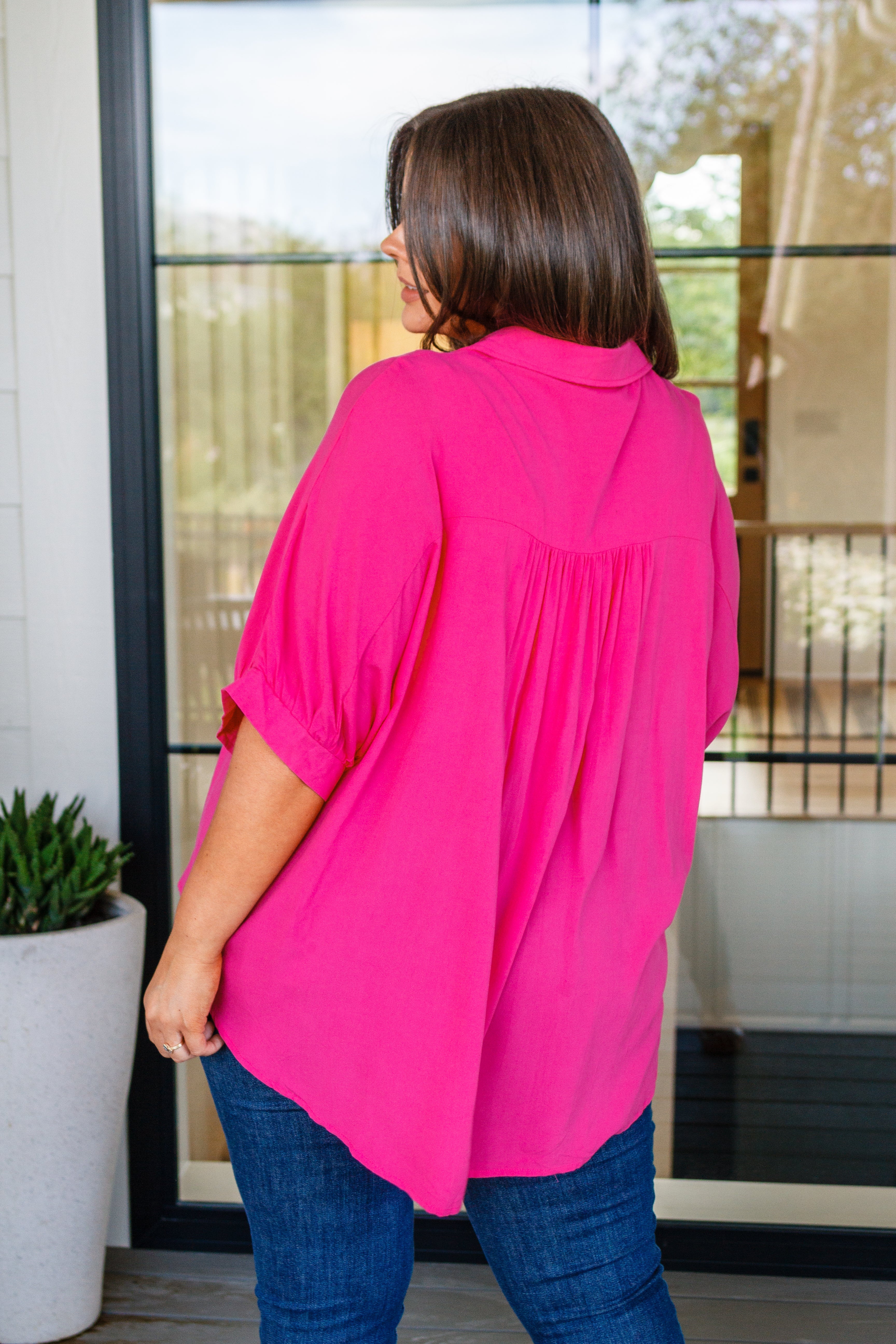 Bounding Beauty Button Down Blouse Womens Ave Shops- Tilden Co.