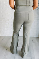 Building Habits Twill Flared Crossover Waist Pant in Dusty Olive    Bottoms Ave Shops- Tilden Co.