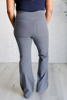 Building Habits Twill Flared Crossover Waist Pant in Titanium    Bottoms Ave Shops- Tilden Co.