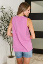 Buttoned Up Buttercup Sleeveless Top in Magenta Glow Womens Ave Shops- Tilden Co.