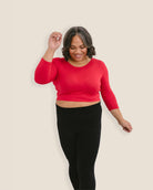 Crew Neck 3/4 Sleeve Halftee Red / XS Red XS 3/4 HALFTEE Layering Fashions- Tilden Co.