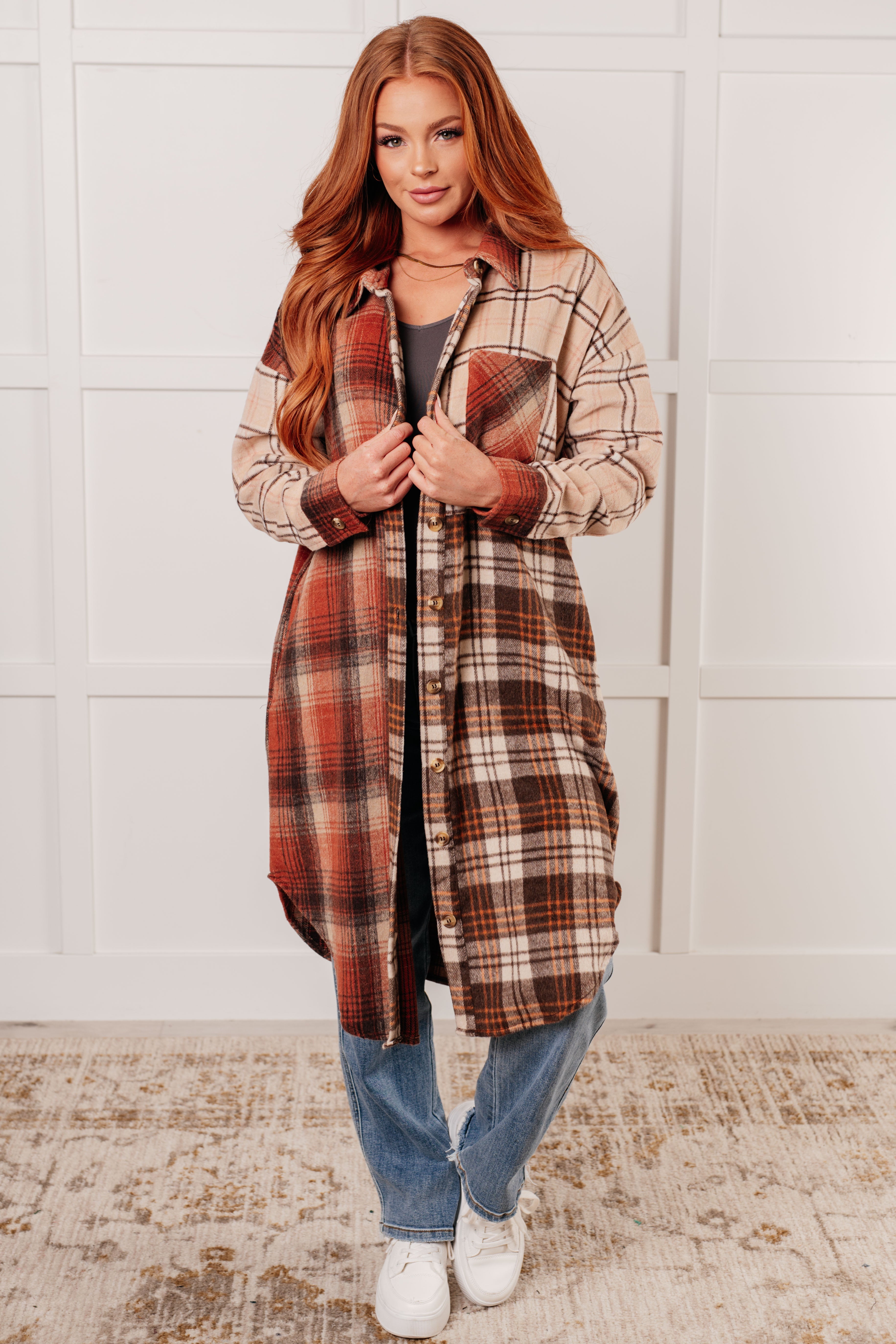 Cabin Fever Flannel Plaid Oversized Shacket Layers Ave Shops- Tilden Co.
