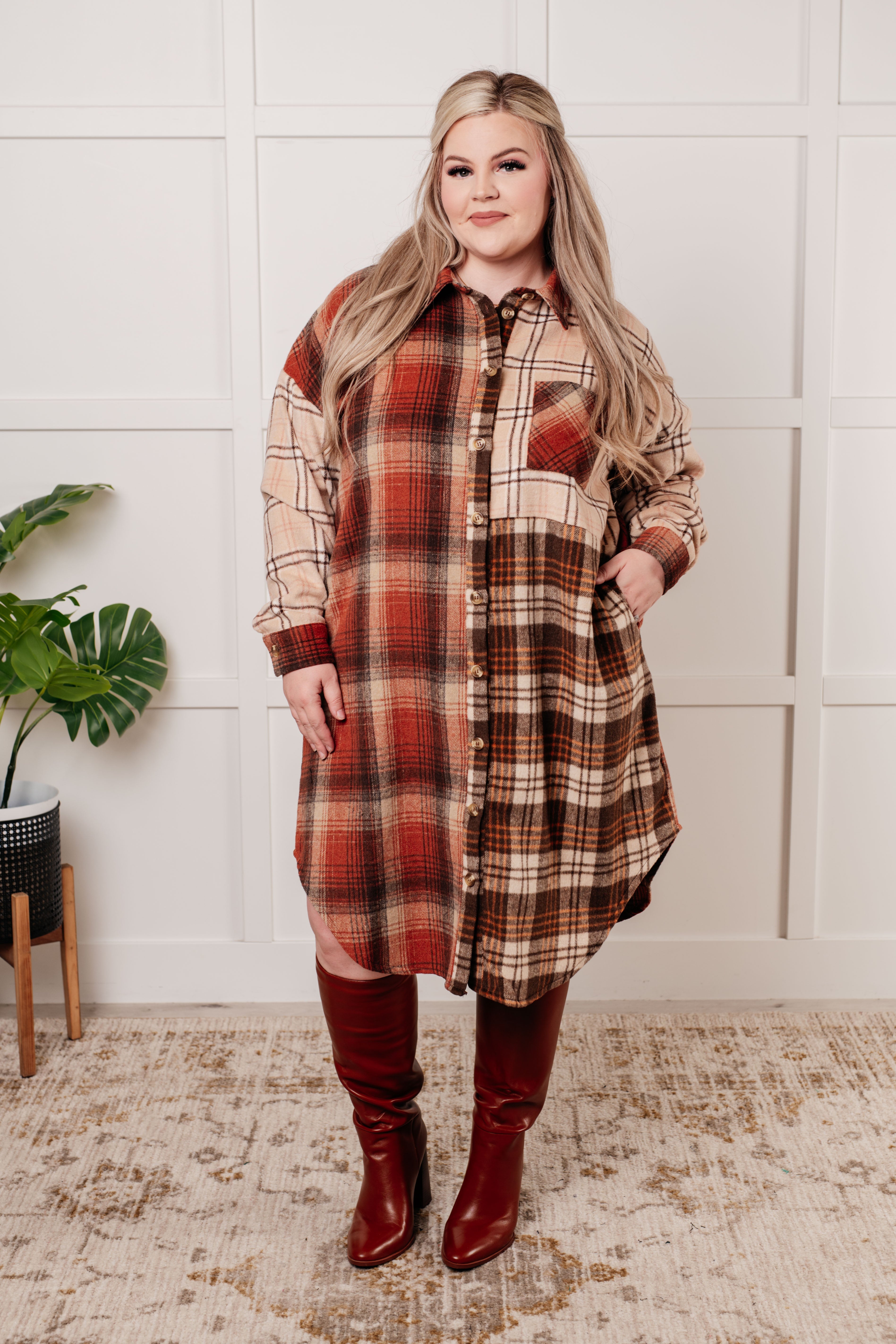 Cabin Fever Flannel Plaid Oversized Shacket Layers Ave Shops- Tilden Co.