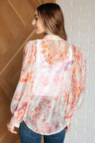 Call Me Back Sheer Floral Button Up Blouse    Blouses Ave Shops- Tilden Co.