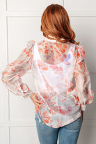 Call Me Back Sheer Floral Button Up Blouse Blouses Ave Shops- Tilden Co.