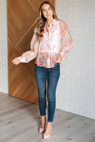 Call Me Back Sheer Floral Button Up Blouse    Blouses Ave Shops- Tilden Co.