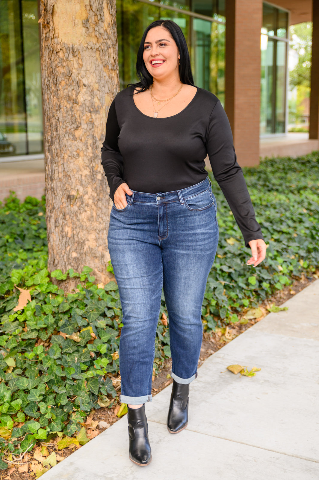 Can You Believe It Basic Long Sleeve Top In Black    Womens Ave Shops- Tilden Co.