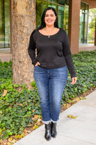 Can You Believe It Basic Long Sleeve Top In Black    Womens Ave Shops- Tilden Co.