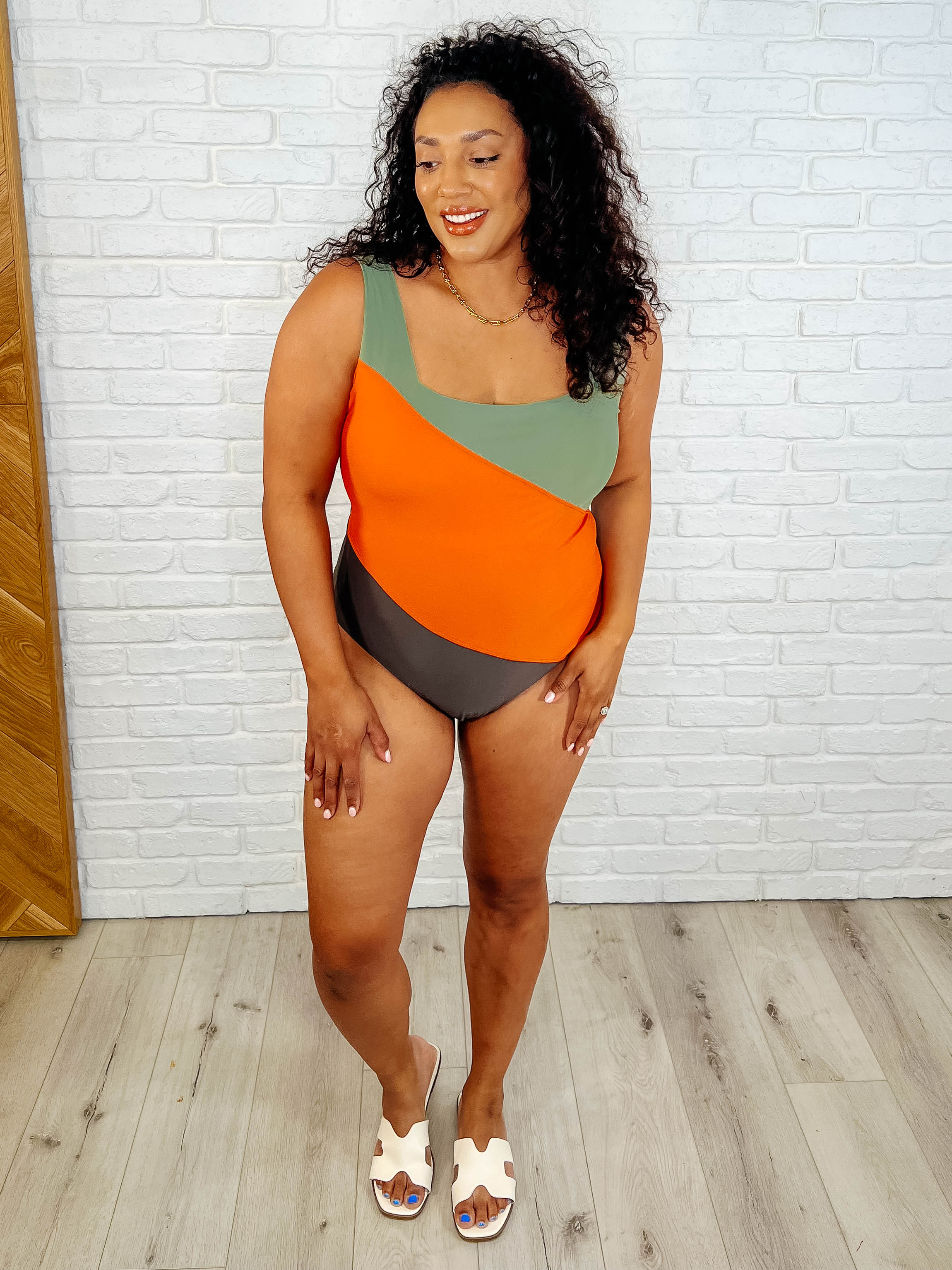 Cape Town Asymmetrical Stripe Swimsuit Swimwear Ave Shops- Tilden Co.