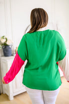 Capture the Day Two Toned Button Up Kelly Tops Ave Shops- Tilden Co.