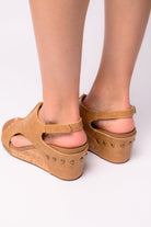 Carley Wedge Sandals in Caramel Smooth    Womens Ave Shops- Tilden Co.