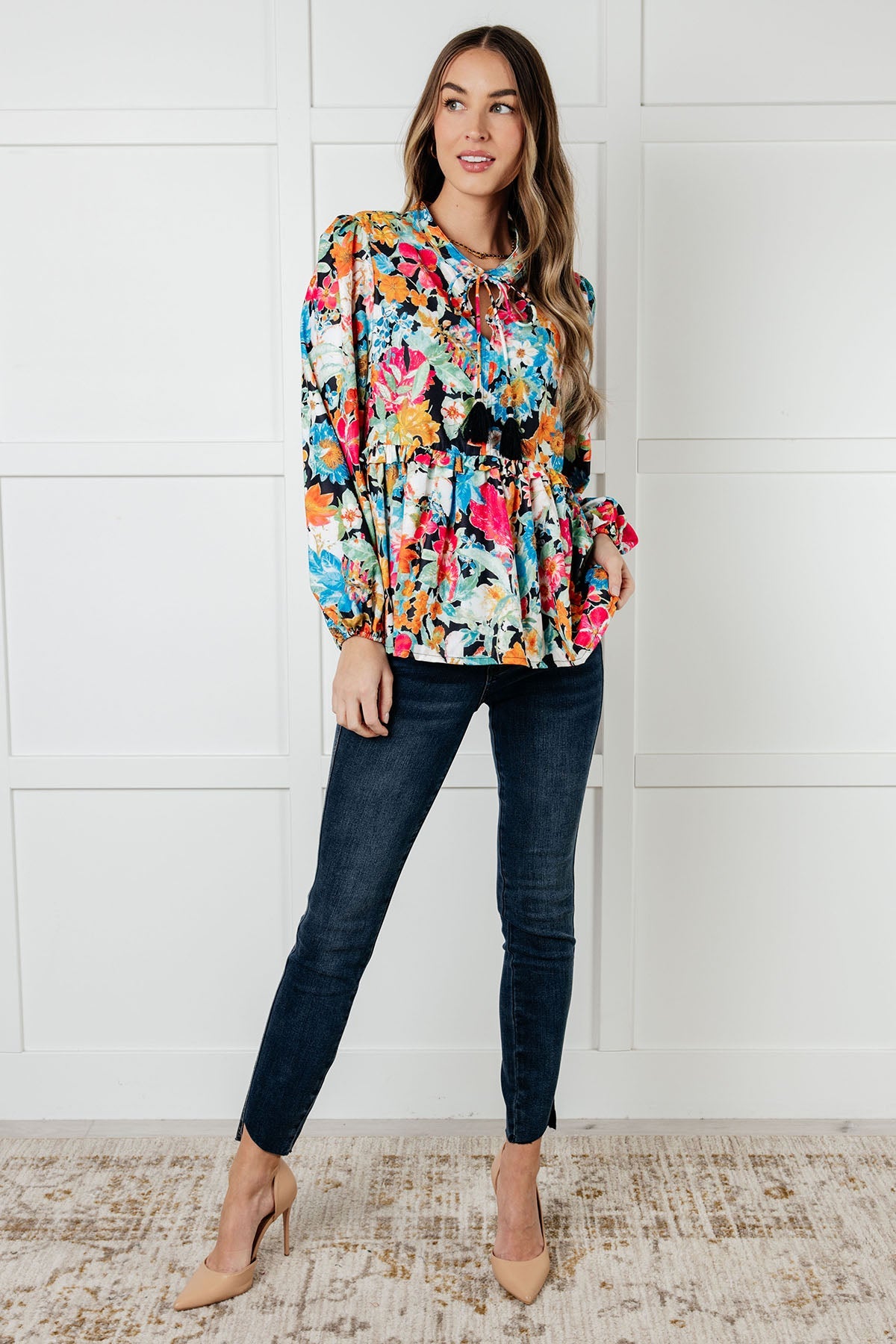 Carry Me Away Floral Peplum Blouse Blouses Ave Shops- Tilden Co.