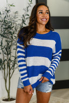 Casual Chaos Drop Shoulder Sweater in Royal Blue Womens Ave Shops- Tilden Co.