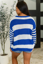 Casual Chaos Drop Shoulder Sweater in Royal Blue Womens Ave Shops- Tilden Co.