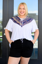 Casually Boho Keyhole Neckline Top Tops Ave Shops- Tilden Co.