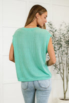 Casually Iconic Waffle Knit Top in Mint Womens Ave Shops- Tilden Co.