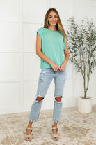 Casually Iconic Waffle Knit Top in Mint Womens Ave Shops- Tilden Co.