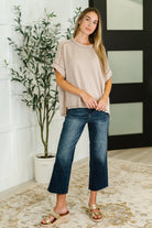 Catch Me Loungin’ Cable Ribbed Knit Top in Ash Mocha Womens Ave Shops- Tilden Co.