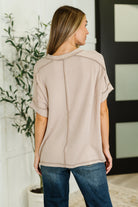 Catch Me Loungin’ Cable Ribbed Knit Top in Ash Mocha Womens Ave Shops- Tilden Co.