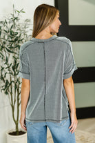 Catch Me Loungin’ Cable Ribbed Knit Top in Black and White Womens Ave Shops- Tilden Co.