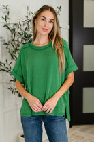 Catch Me Loungin’ Cable Ribbed Knit Top in Dark Green Womens Ave Shops- Tilden Co.