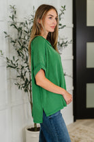 Catch Me Loungin’ Cable Ribbed Knit Top in Dark Green Womens Ave Shops- Tilden Co.