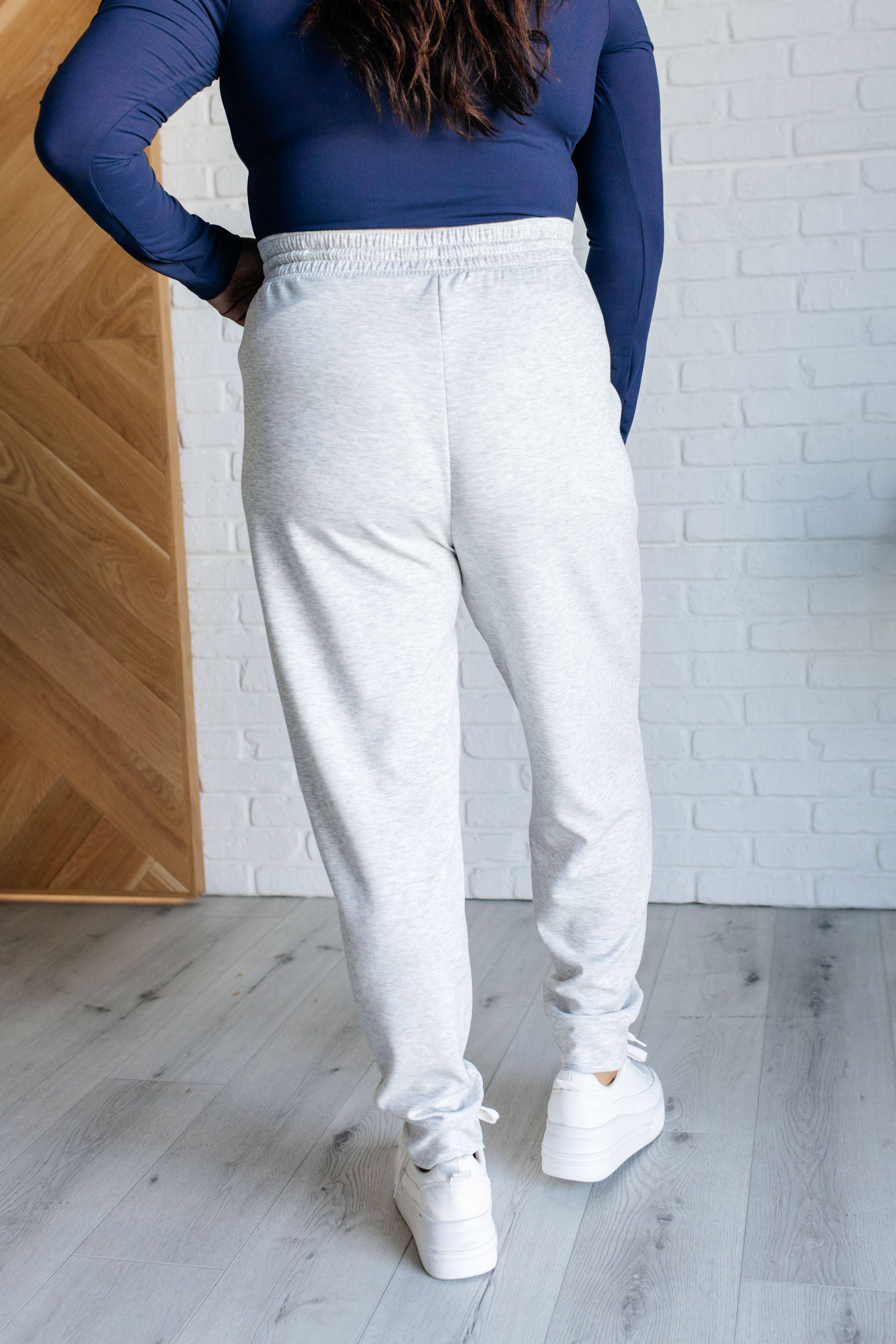 Center Seam Scuba Joggers in Heather Grey    Bottoms Ave Shops- Tilden Co.