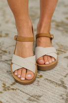Chester Platform Nubuck Wedge Sandals in Cream Womens Ave Shops- Tilden Co.