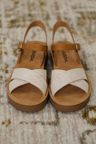 Chester Platform Nubuck Wedge Sandals in Cream Womens Ave Shops- Tilden Co.