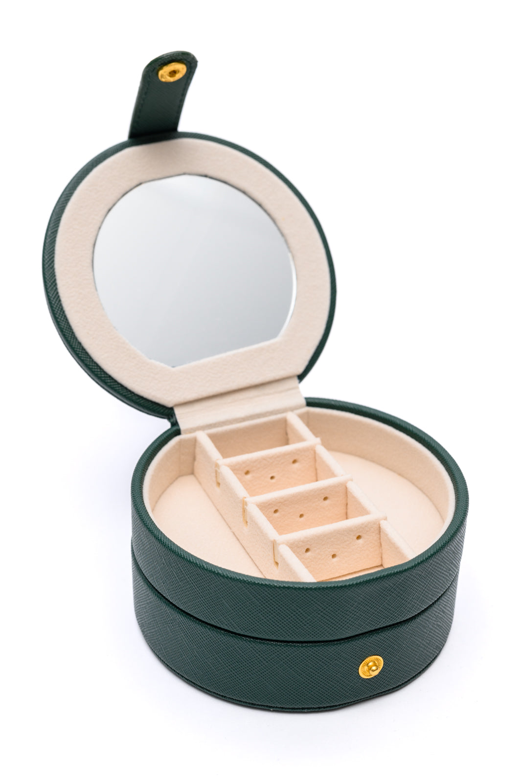 Circular Travel Jewelry Case in Green    Home & Decor Ave Shops- Tilden Co.