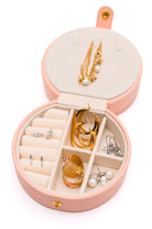 Circular Travel Jewelry Case in Pink    Home & Decor Ave Shops- Tilden Co.