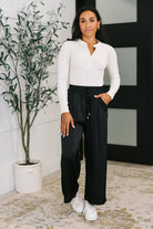 City Ease Wide Leg Bottoms in Black Womens Ave Shops- Tilden Co.