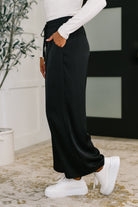 City Ease Wide Leg Bottoms in Black Womens Ave Shops- Tilden Co.