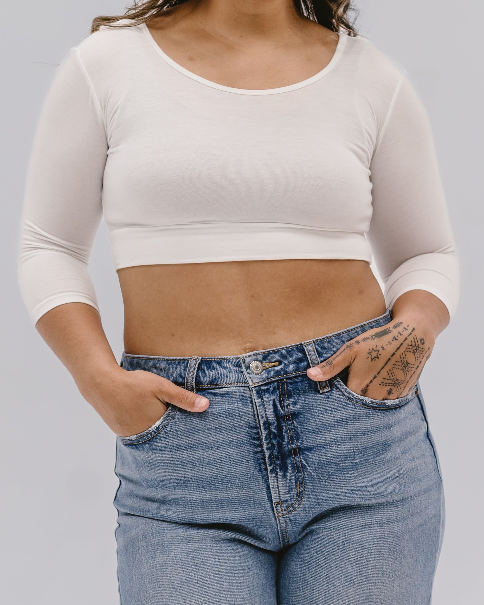 Classic 3/4 Sleeve Halftee Cream / XS Cream XS Layering Top HALFTEE Layering Fashions- Tilden Co.