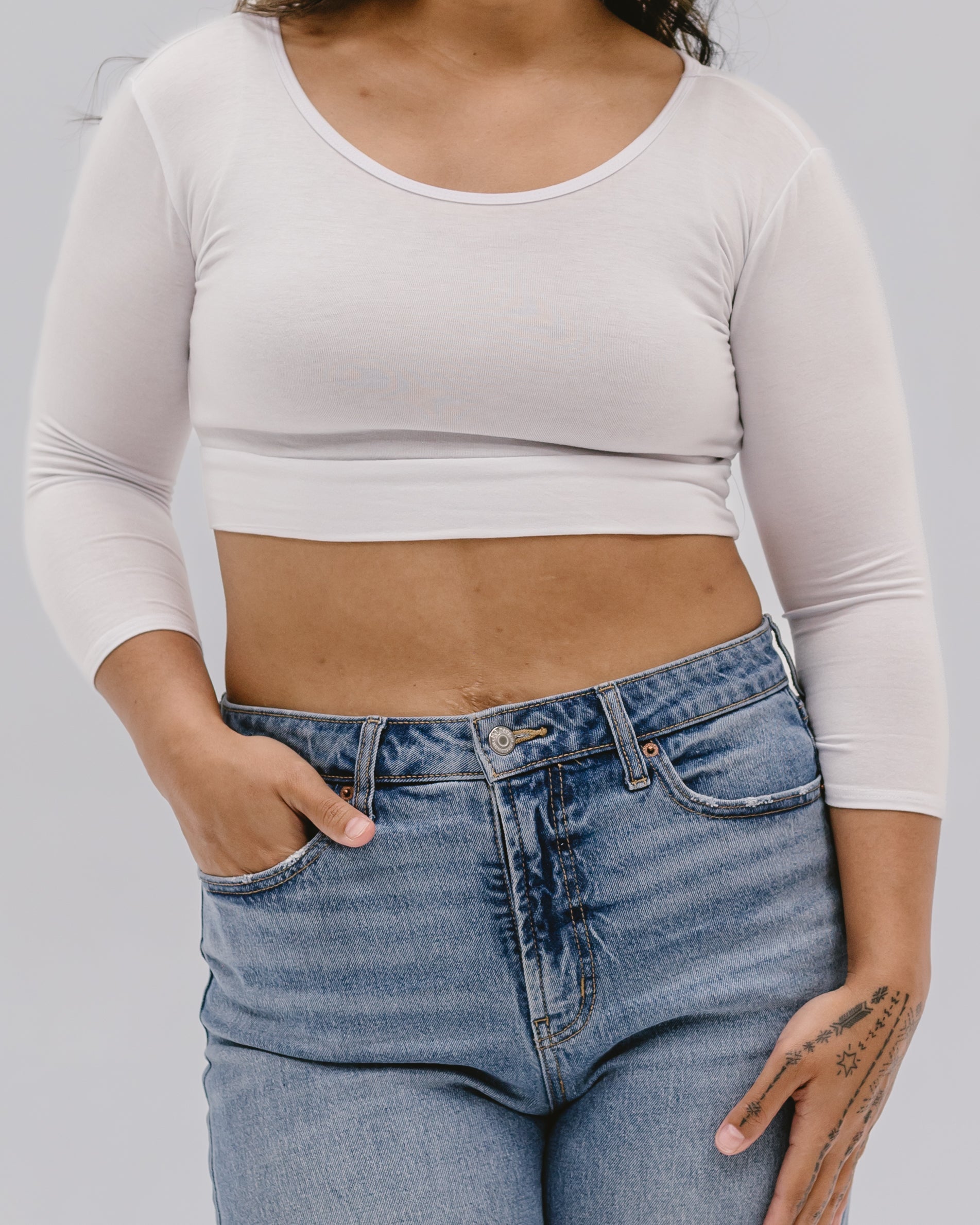 Classic 3/4 Sleeve Halftee White / XS White XS Layering Top HALFTEE Layering Fashions- Tilden Co.