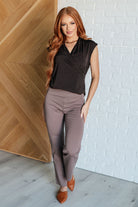 Classic Surplice Front Top in Chocolate    Tops Ave Shops- Tilden Co.