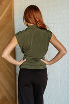 Classic Surplice Front Top in Olive    Tops Ave Shops- Tilden Co.