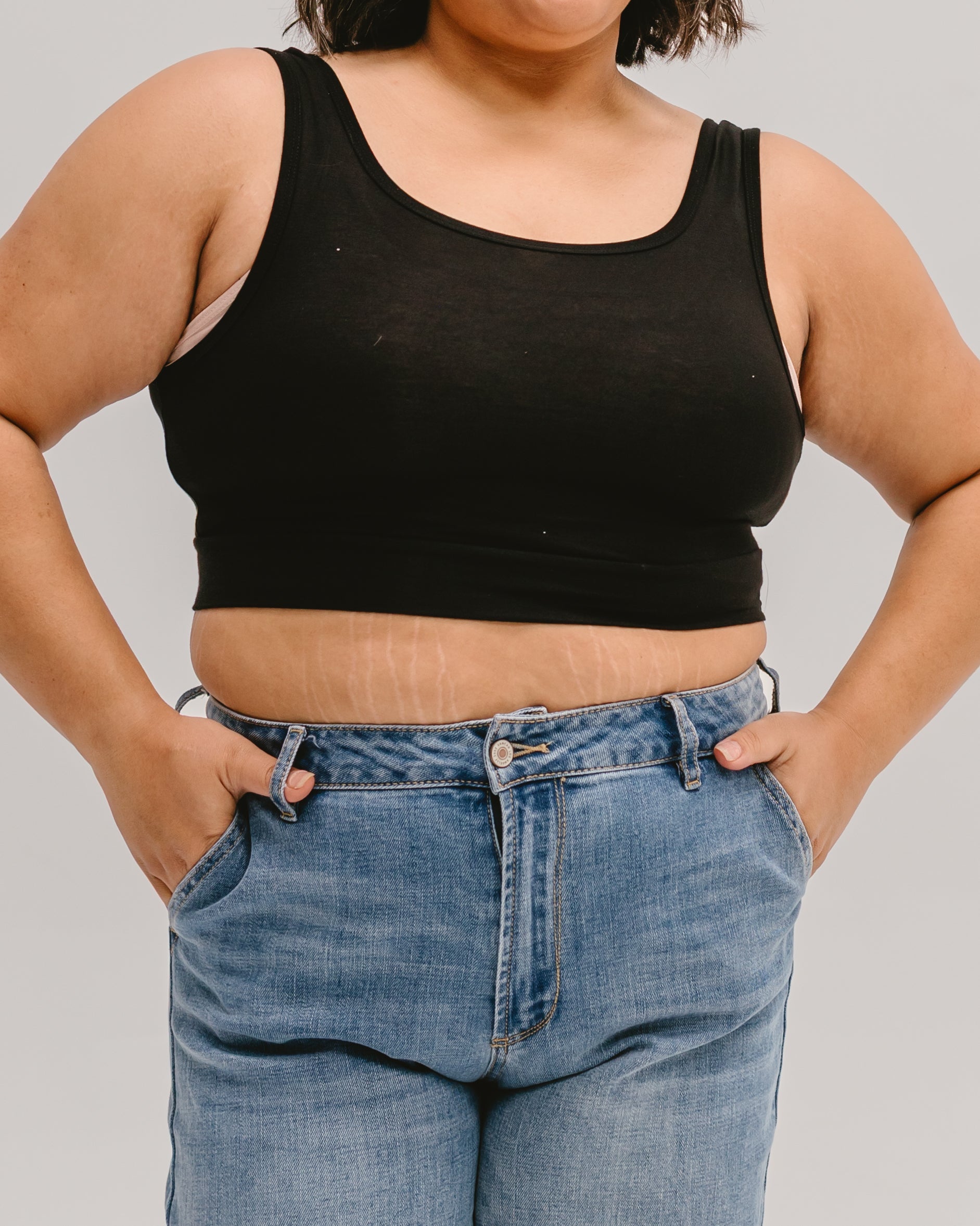 Classic Wide Strap Tank Halftee Black / XS Black XS Layering Top HALFTEE Layering Fashions- Tilden Co.