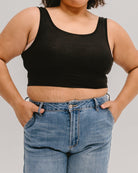 Classic Wide Strap Tank Halftee Black / XS Black XS Layering Top HALFTEE Layering Fashions- Tilden Co.
