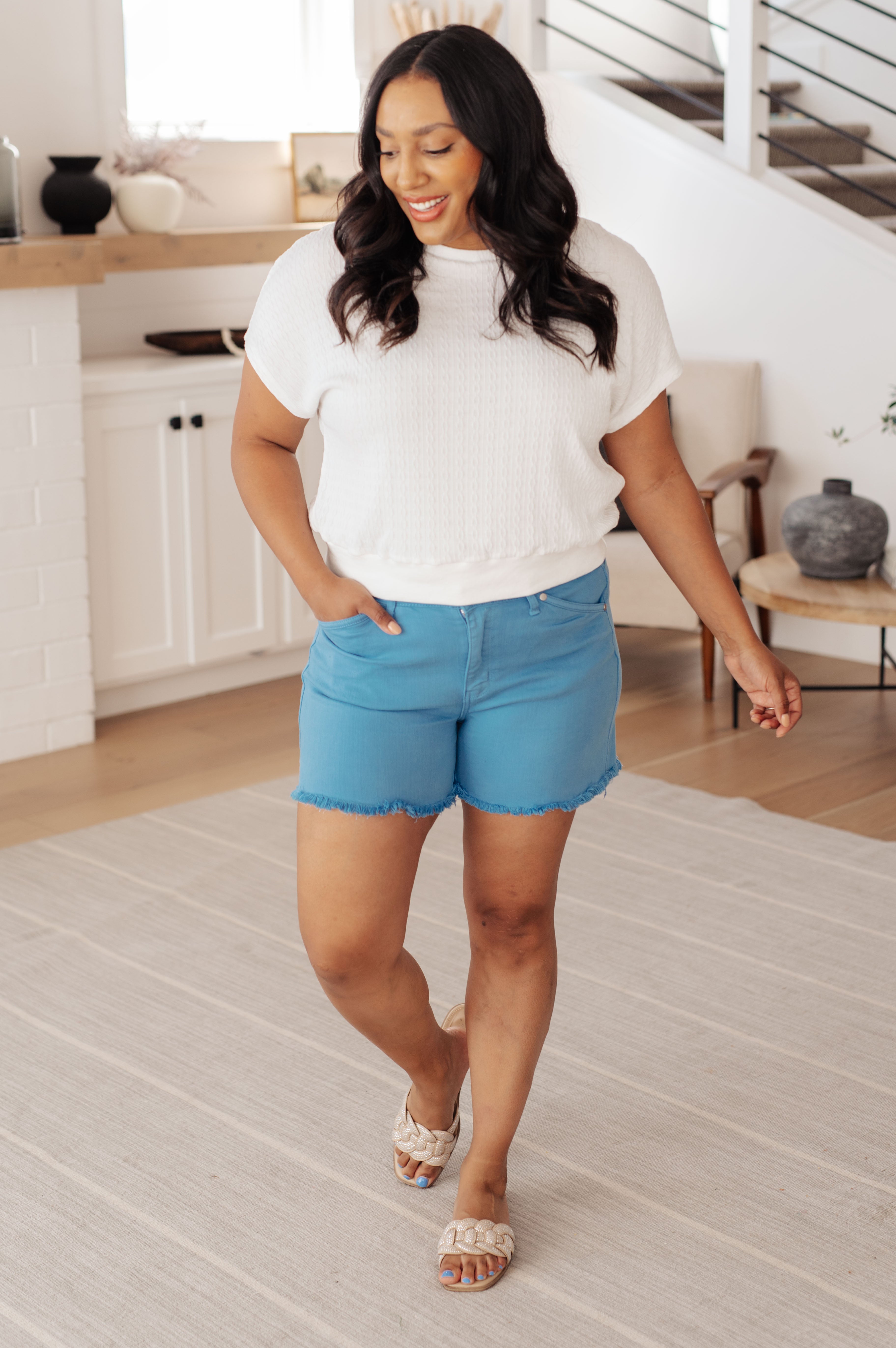 Clearly Classic Short Sleeve Top in White Tops Ave Shops- Tilden Co.