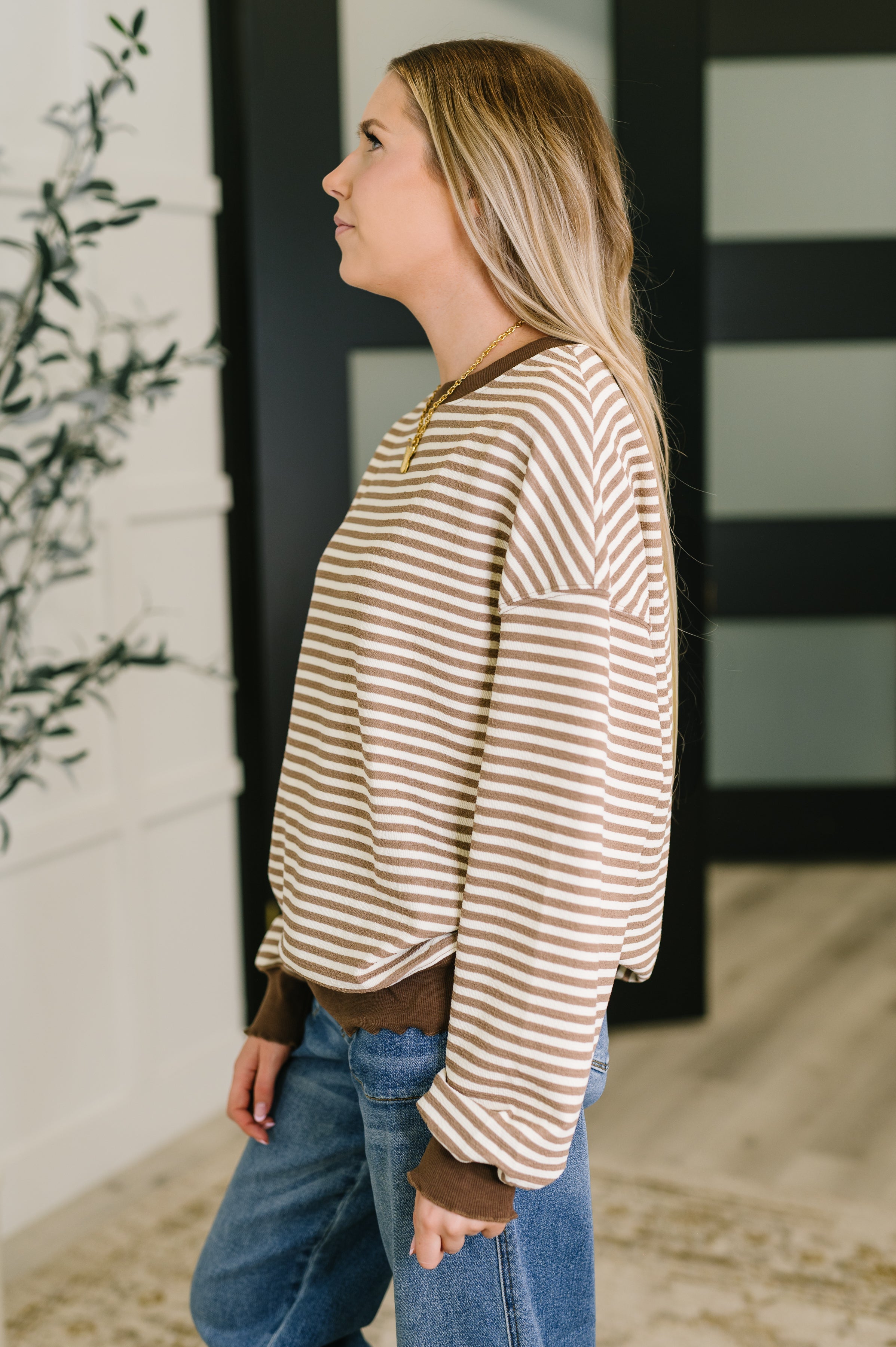 Cocoa Lane Stripe Top Womens Ave Shops- Tilden Co.