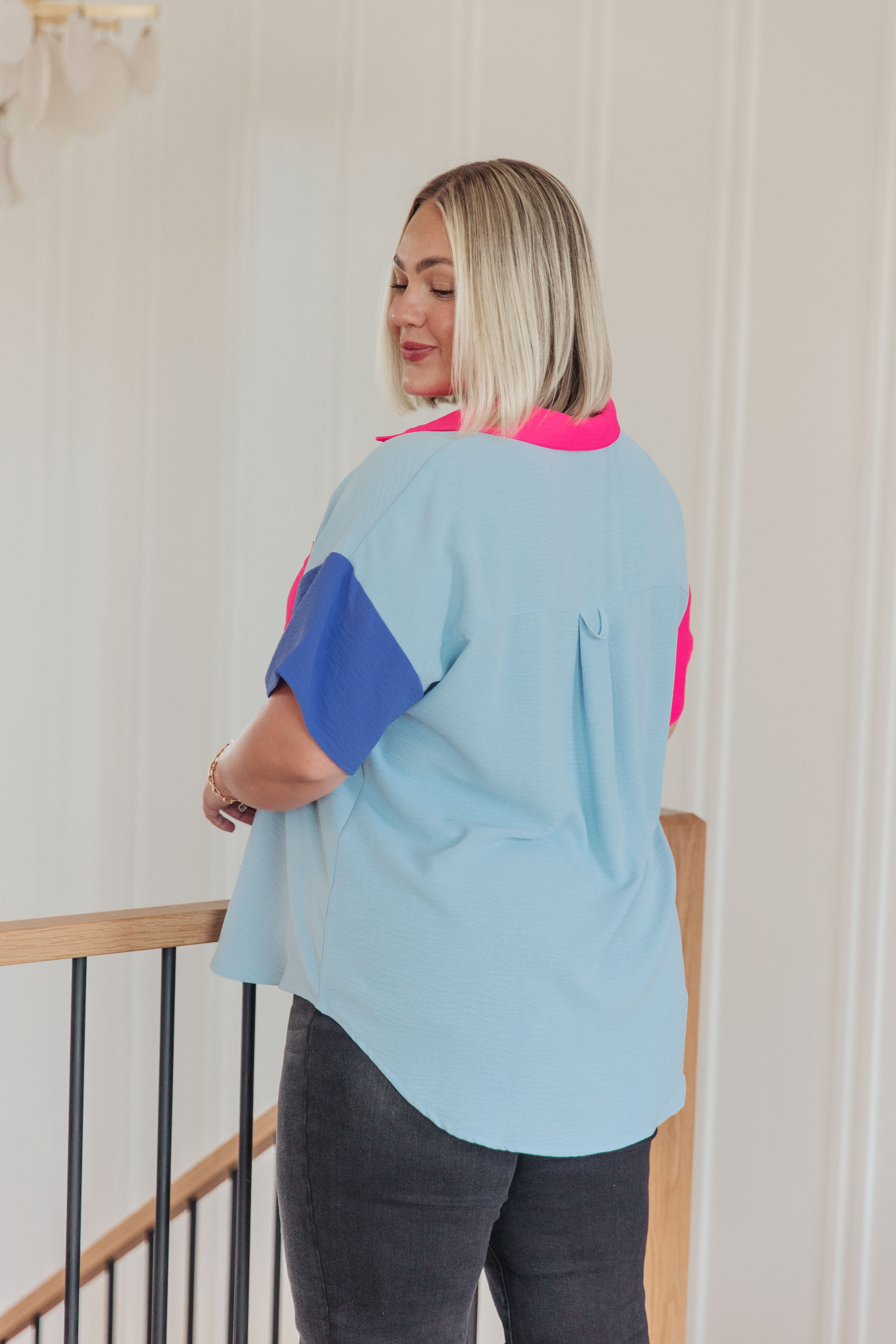 Color Me Cool Color Block Top Tops Ave Shops- Tilden Co.