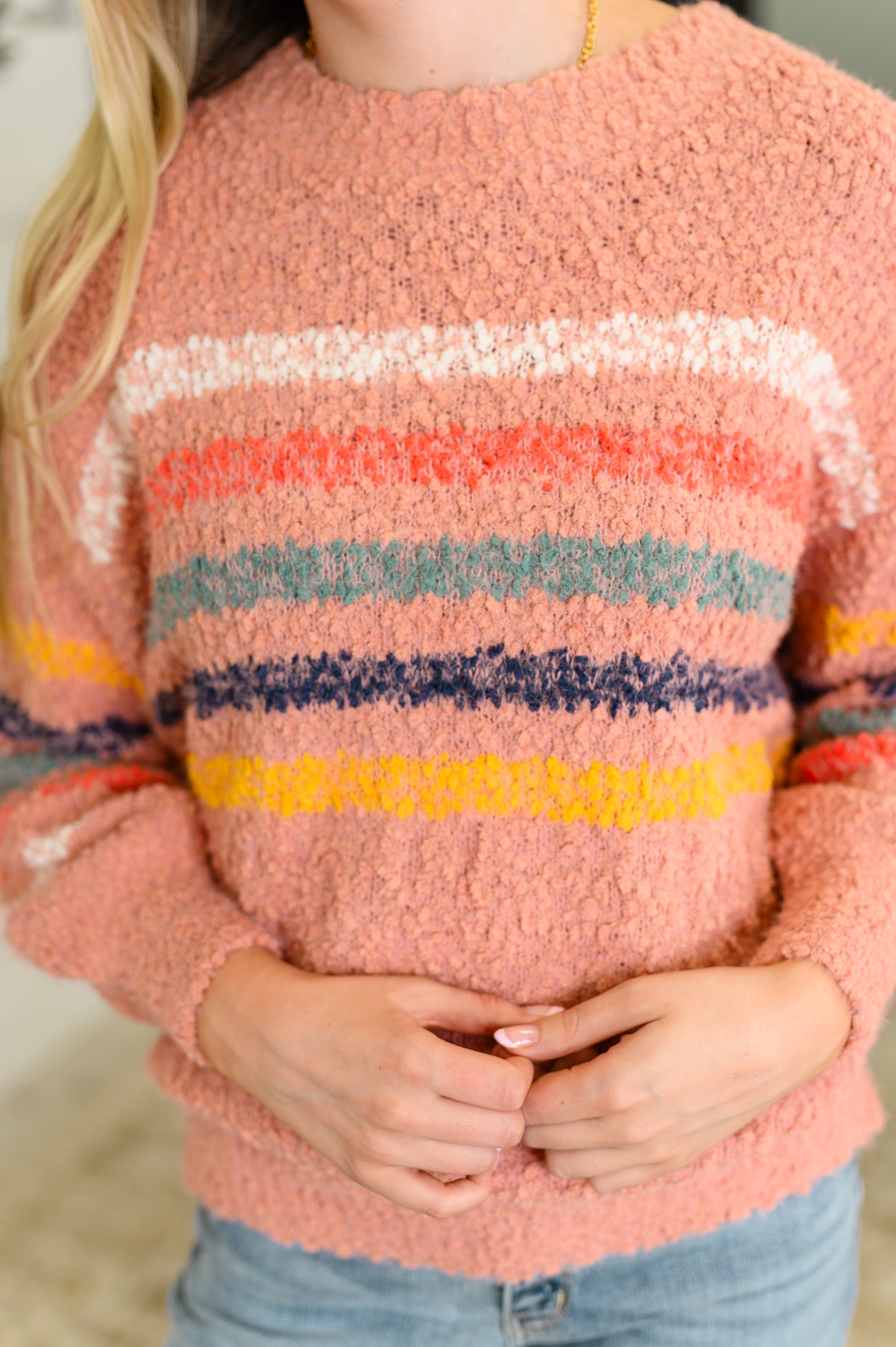 Color Me Cute Fuzzy Knit Pullover Womens Ave Shops- Tilden Co.