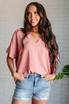 Contrary to Popular Belief V-Neck Blouse    Tops Ave Shops- Tilden Co.