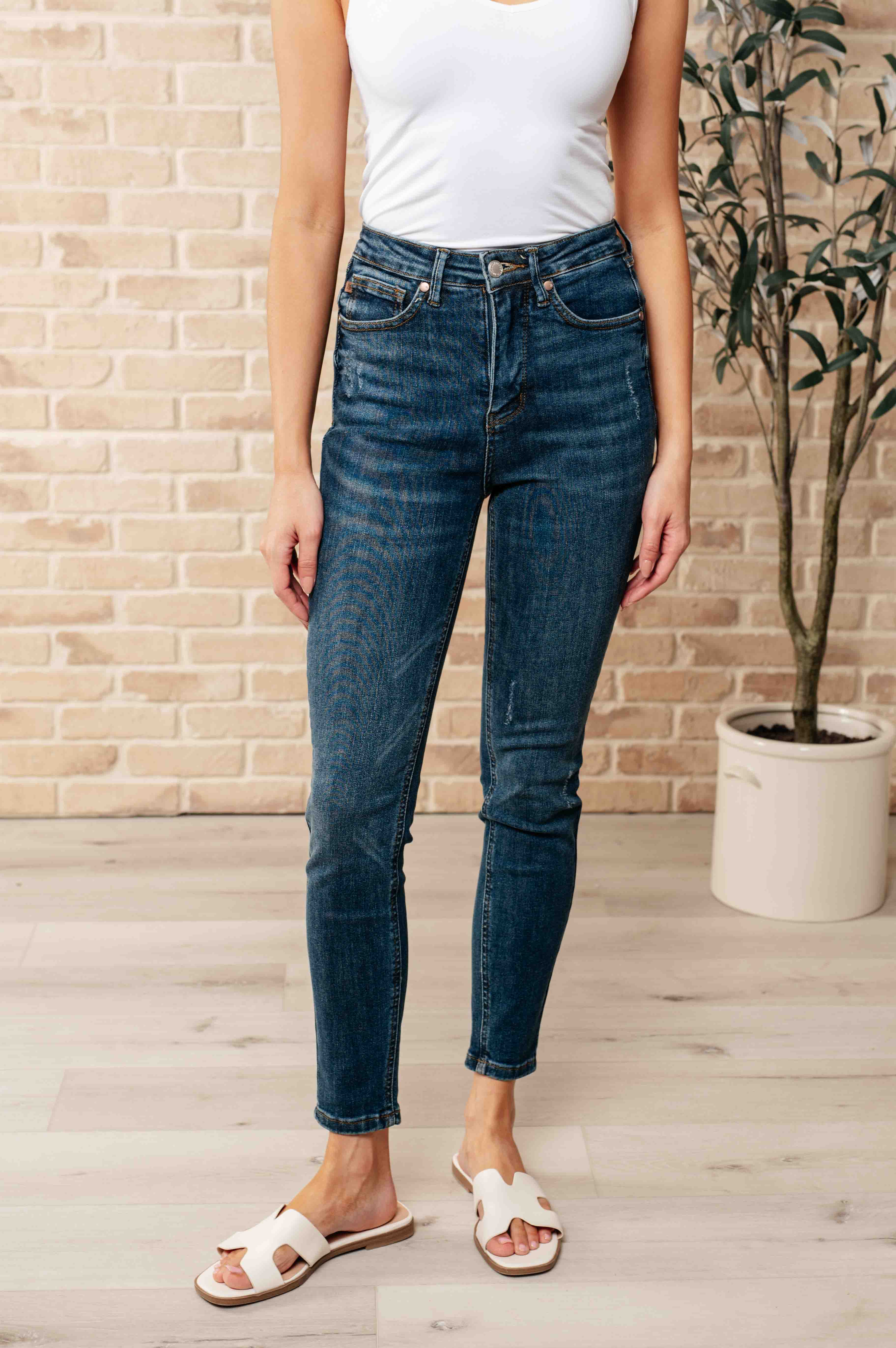 Cora High Rise Control Top Skinny Jeans    Denim Ave Shops- Tilden Co.