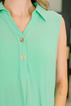 Coral Sands Collared Tank Dress in Aqua Mint Womens Ave Shops- Tilden Co.