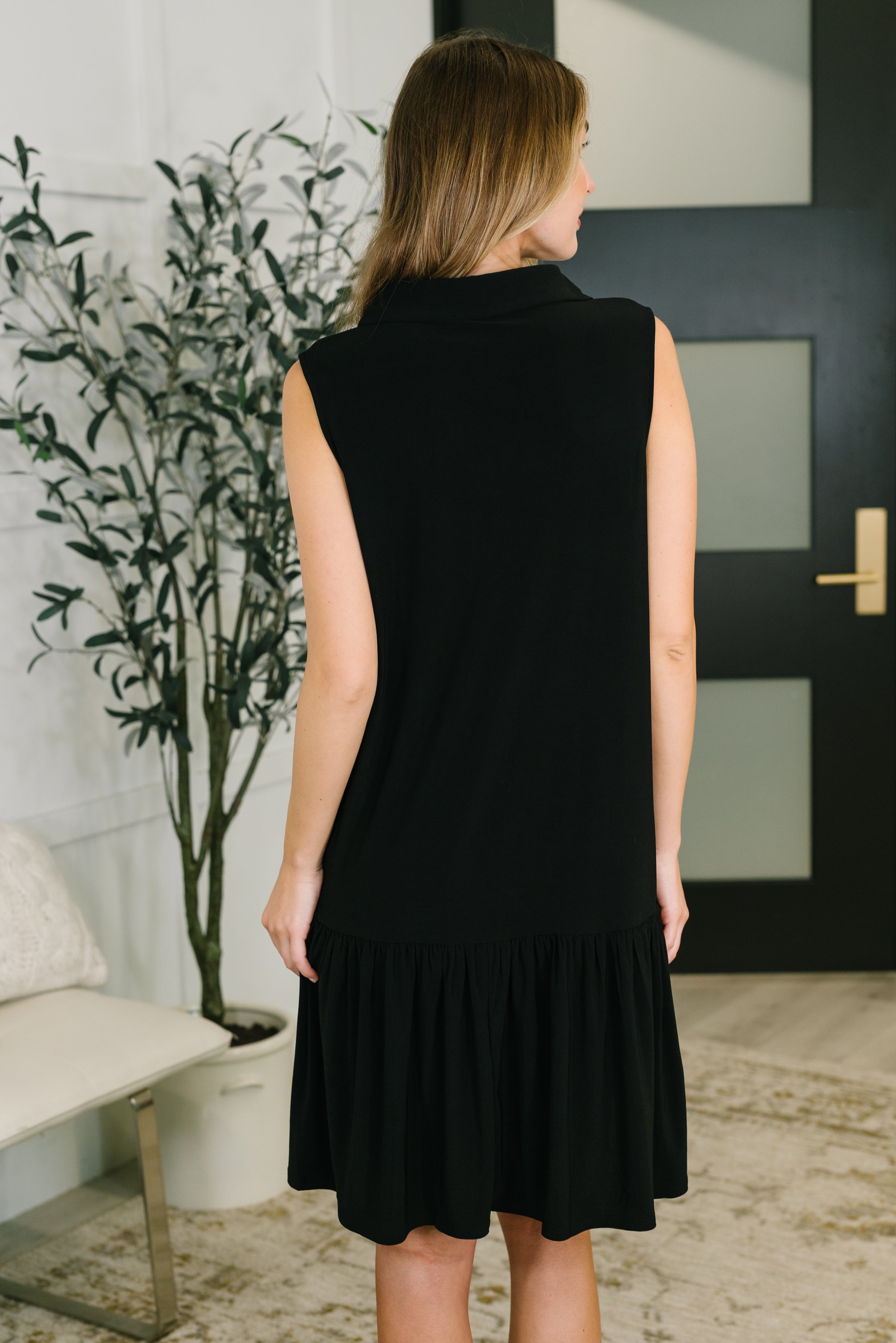 Coral Sands Collared Tank Dress in Black Womens Ave Shops- Tilden Co.