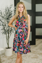 Coral Sands Collared Tank Dress in Dark Floral Paisley Knee Length Dress Ave Shops- Tilden Co.